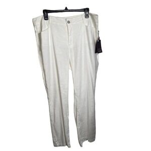 NYDJ women’s size 16 white linen blend boot cut leg business casual trouser pant
